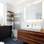 Modern private apartment bathroom interior